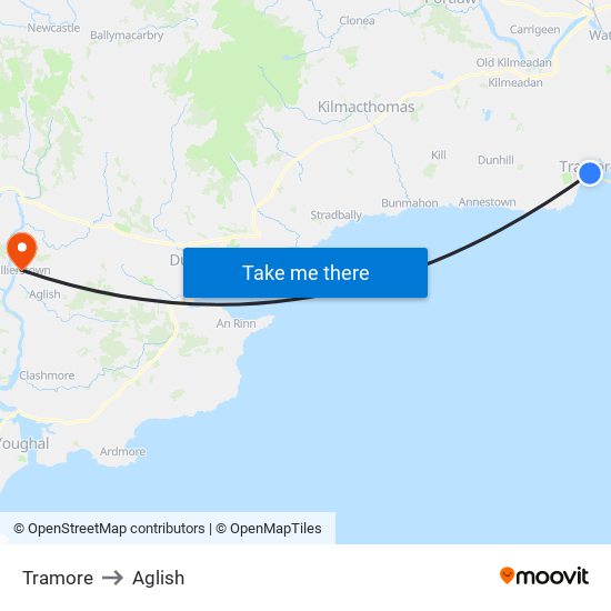 Tramore to Aglish map