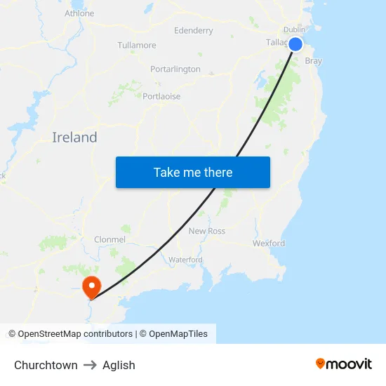 Churchtown to Aglish map
