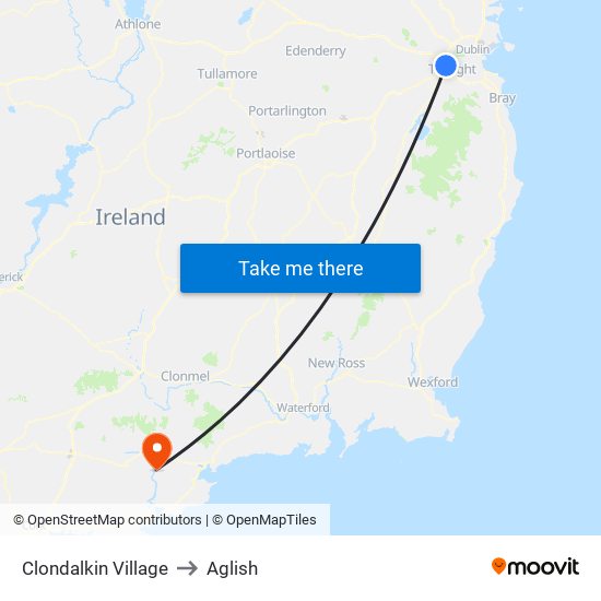 Clondalkin Village to Aglish map