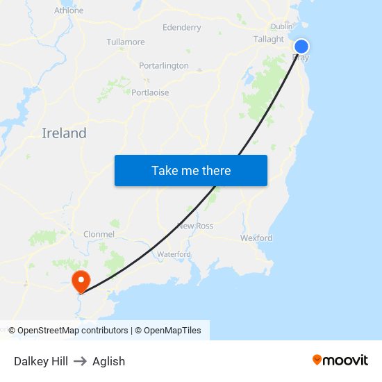 Dalkey Hill to Aglish map