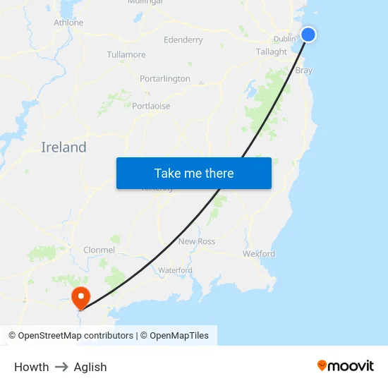 Howth to Aglish map