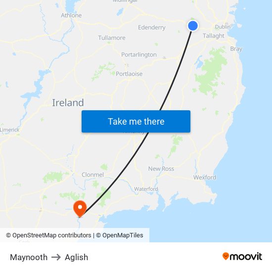 Maynooth to Aglish map