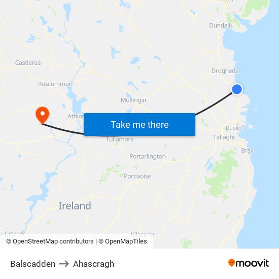 Balscadden to Ahascragh map