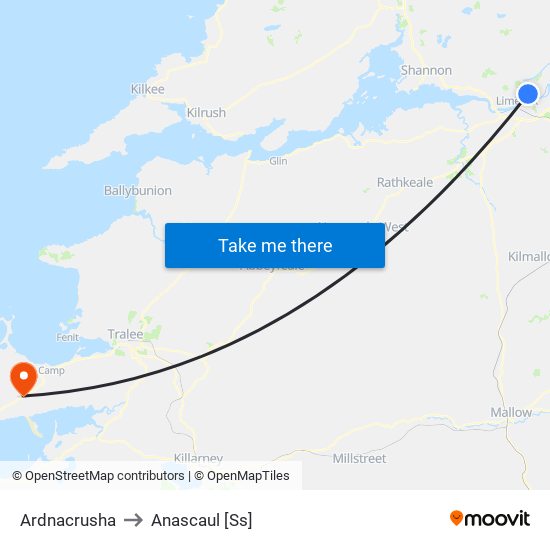 Ardnacrusha to Anascaul [Ss] map
