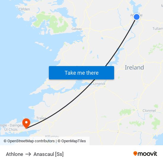 Athlone to Anascaul [Ss] map