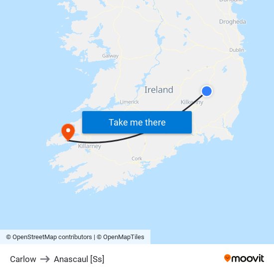 Carlow to Anascaul [Ss] map