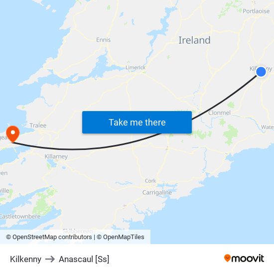 Kilkenny to Anascaul [Ss] map