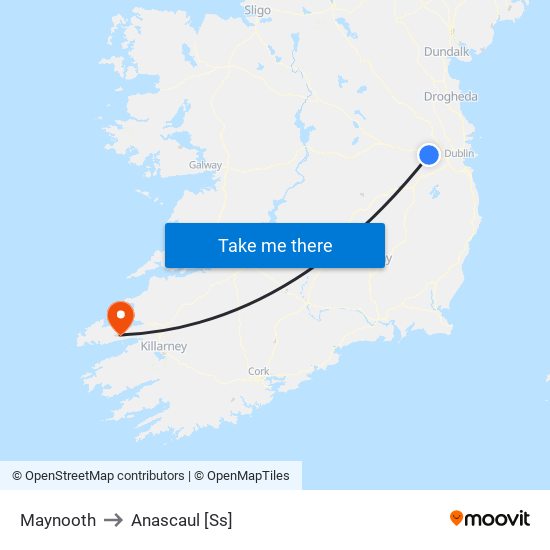 Maynooth to Anascaul [Ss] map