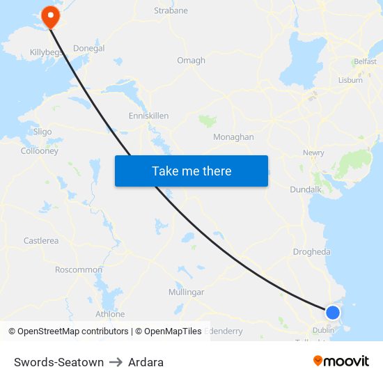 Swords-Seatown to Ardara map