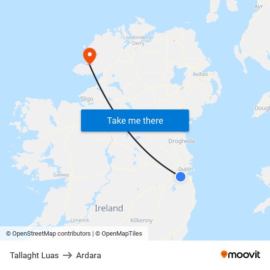 Tallaght Luas to Ardara map