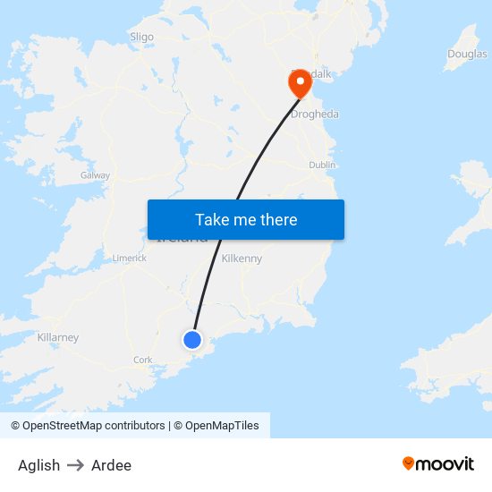 Aglish to Ardee map
