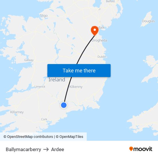 Ballymacarberry to Ardee map