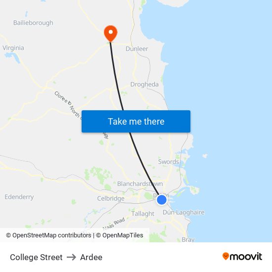 College Street to Ardee map