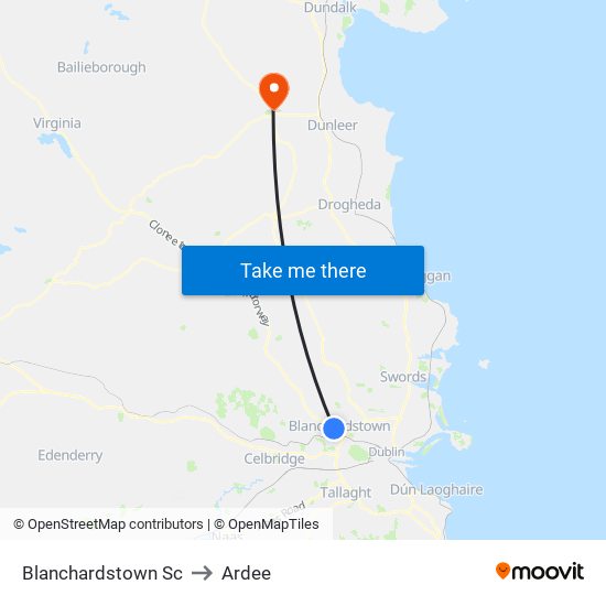 Blanchardstown Sc to Ardee map
