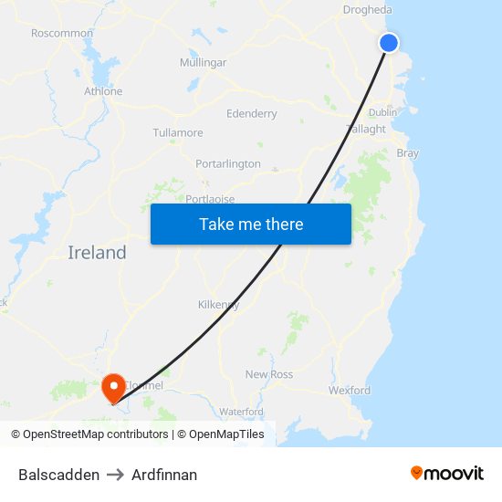 Balscadden to Ardfinnan map