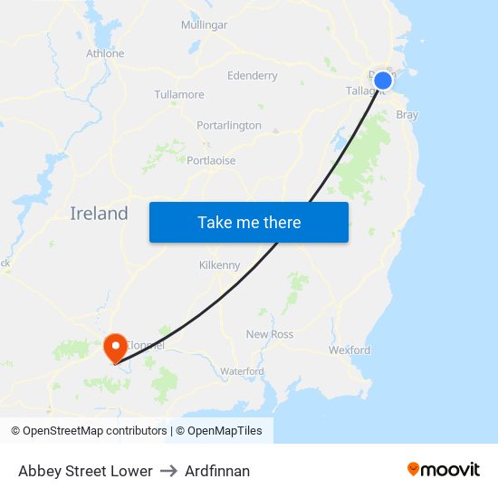 Abbey Street Lower to Ardfinnan map