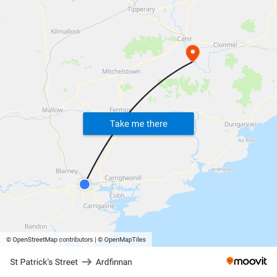 St Patrick's Street to Ardfinnan map