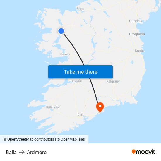 Balla to Ardmore map