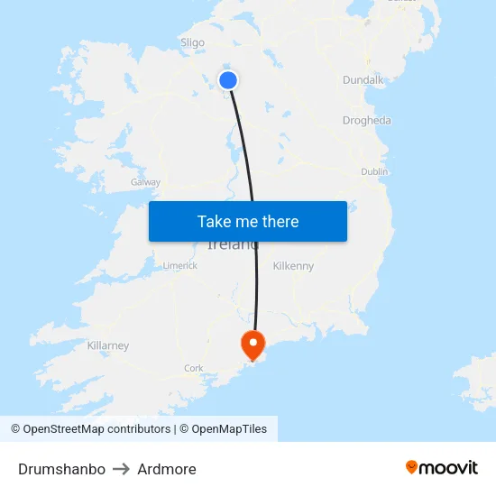 Drumshanbo to Ardmore map
