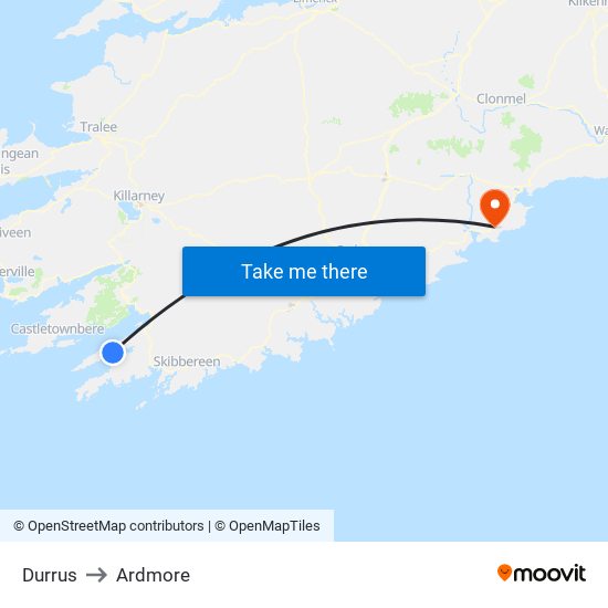 Durrus to Ardmore map