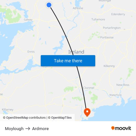 Moylough to Ardmore map