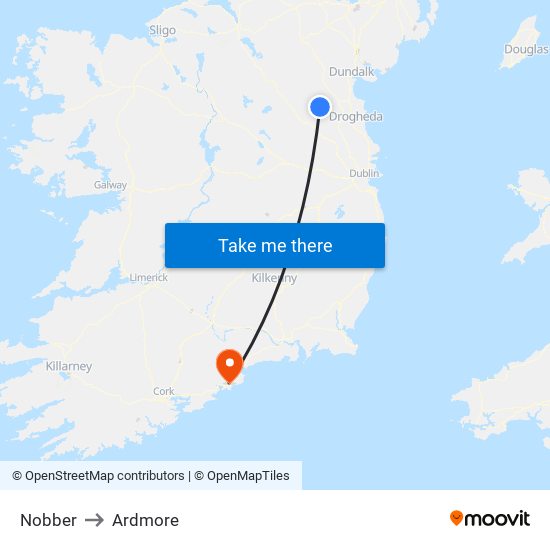 Nobber to Ardmore map