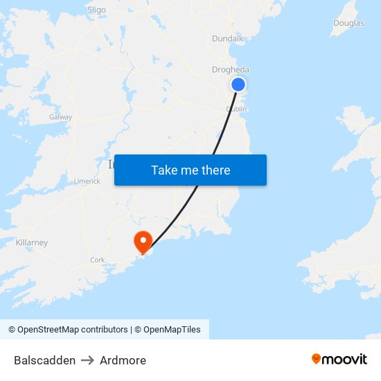 Balscadden to Ardmore map