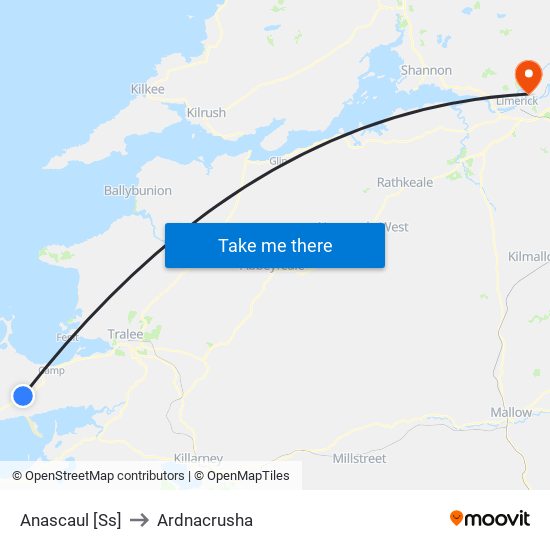 Anascaul [Ss] to Ardnacrusha map