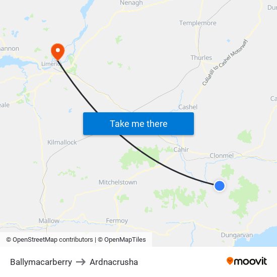 Ballymacarberry to Ardnacrusha map