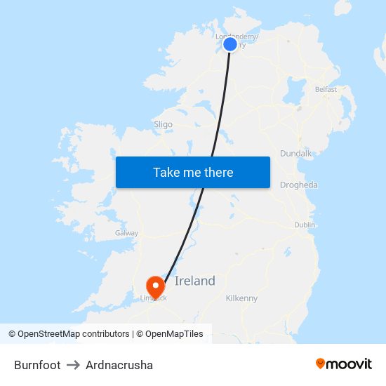 Burnfoot to Ardnacrusha map