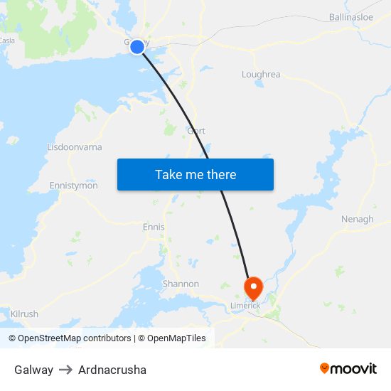 Galway to Ardnacrusha map