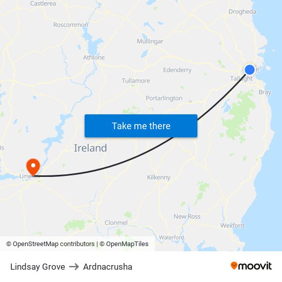 Lindsay Grove to Ardnacrusha map