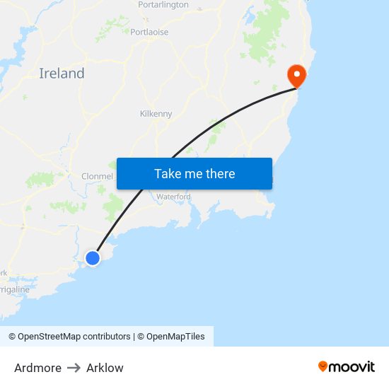 Ardmore to Arklow map