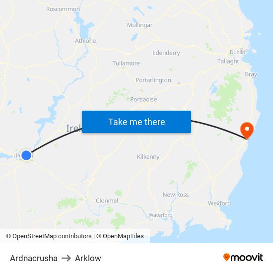 Ardnacrusha to Arklow map