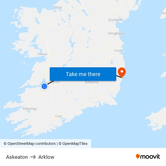 Askeaton to Arklow map