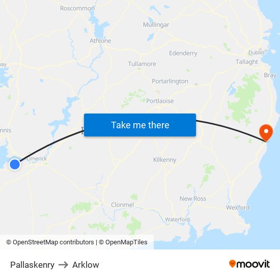 Pallaskenry to Arklow map