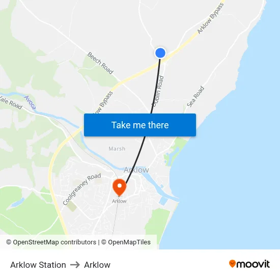 Arklow Station to Arklow map