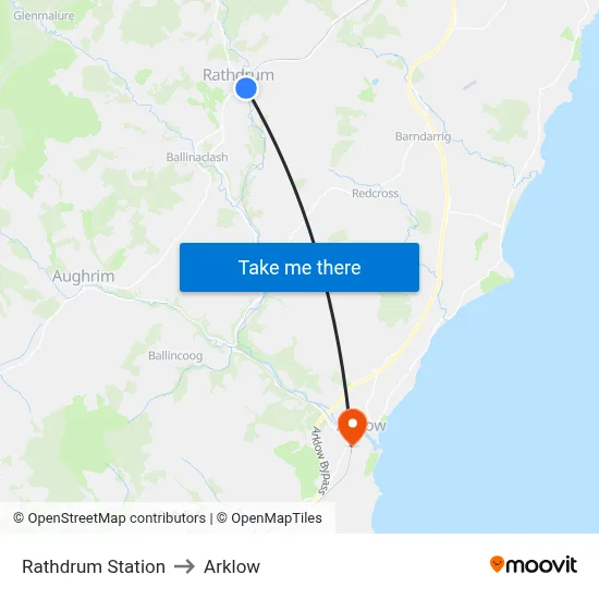 Rathdrum Station to Arklow map
