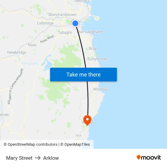 Mary Street to Arklow map