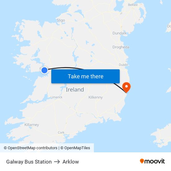Galway Bus Station to Arklow map