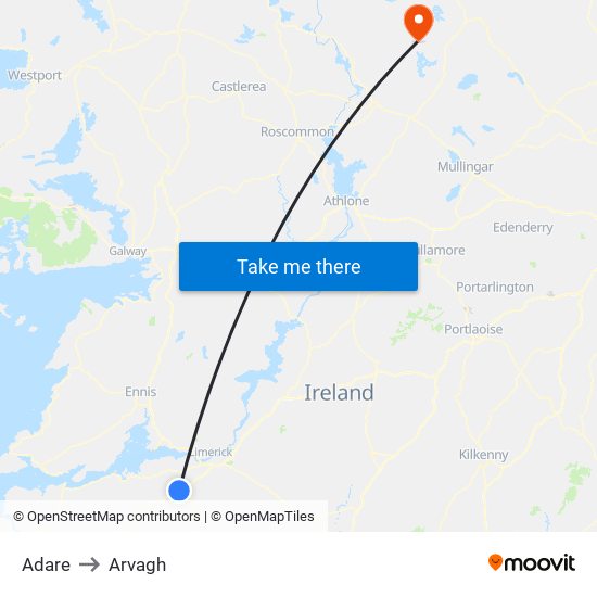 Adare to Arvagh map