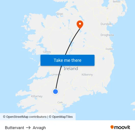 Buttervant to Arvagh map