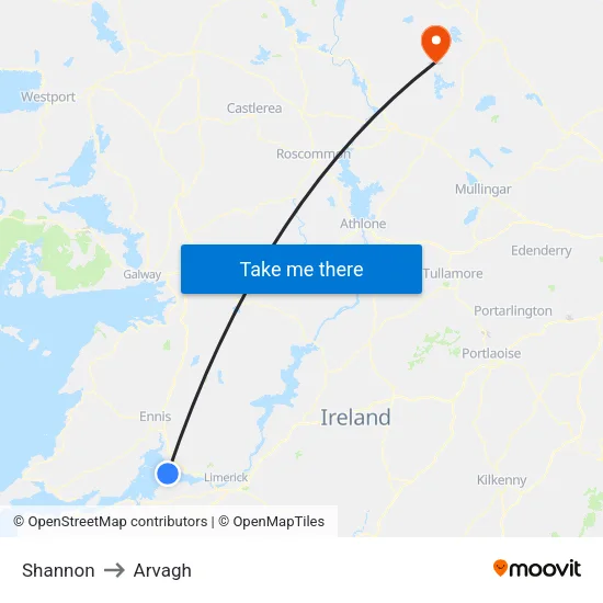 Shannon to Arvagh map