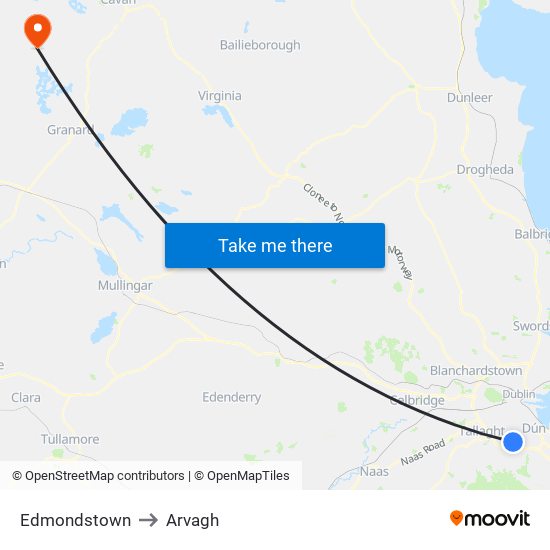 Edmondstown to Arvagh map