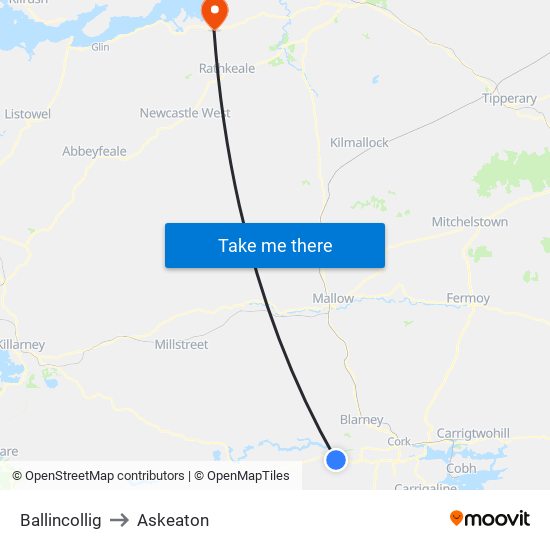 Ballincollig to Askeaton map