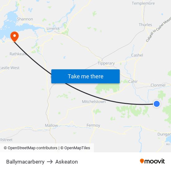 Ballymacarberry to Askeaton map