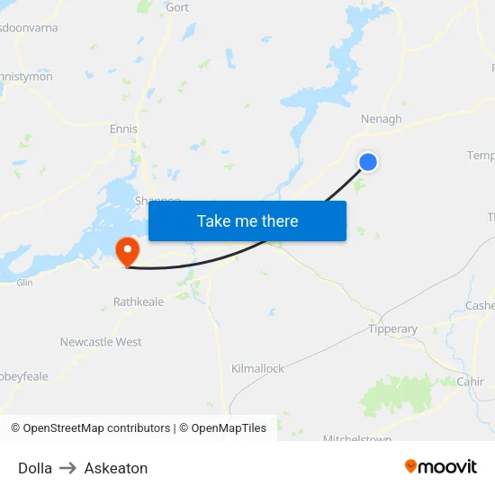 Dolla to Askeaton map