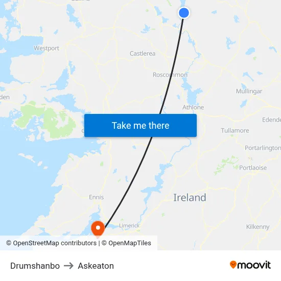 Drumshanbo to Askeaton map