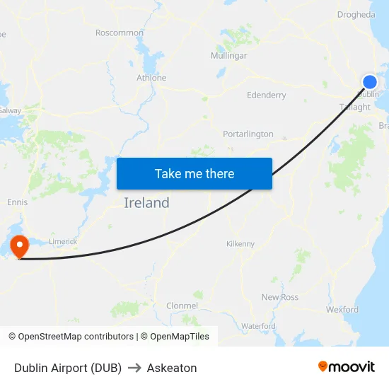 Dublin Airport (DUB) to Askeaton map