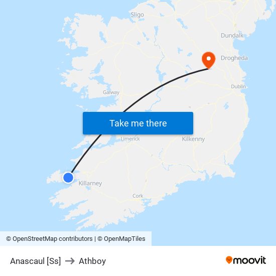 Anascaul [Ss] to Athboy map